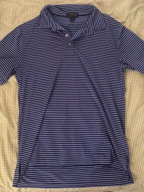 Polo by Ralph Lauren Navy and Light Blue Striped Polo Shirt